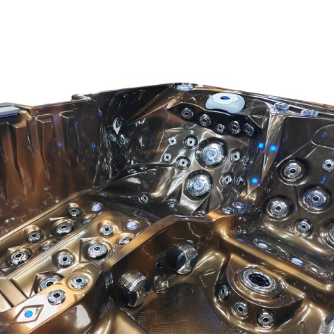 JACUZZI OGRODOWE WANNA SPA747 MAGMA GOLD OBUDOWA BRĄZOWA DESKA F21 210x210 CM