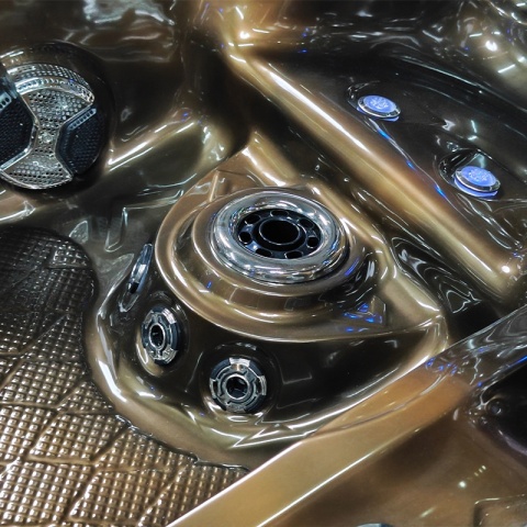 JACUZZI OGRODOWE WANNA SPA747 MAGMA GOLD OBUDOWA BRĄZOWA DESKA F21 210x210 CM