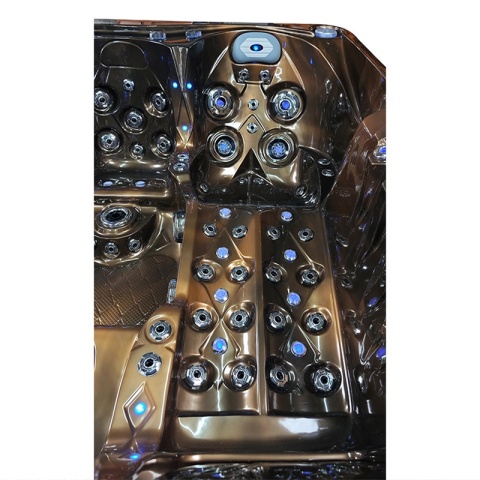 JACUZZI OGRODOWE WANNA SPA747 MAGMA GOLD OBUDOWA BRĄZOWA DESKA F21 210x210 CM