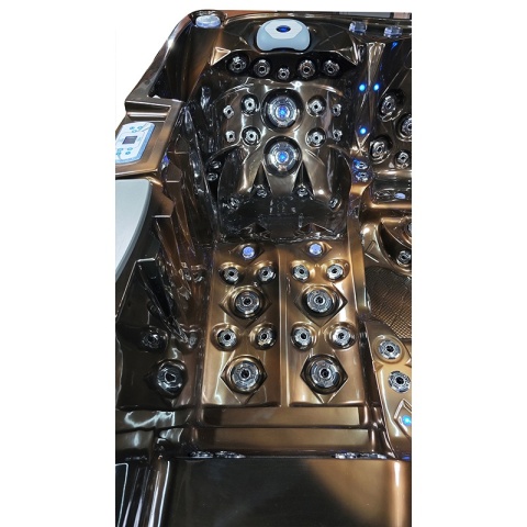 JACUZZI OGRODOWE WANNA SPA747 MAGMA GOLD OBUDOWA BRĄZOWA DESKA F21 210x210 CM