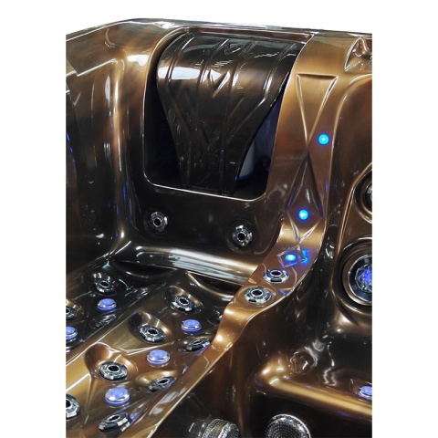 JACUZZI OGRODOWE WANNA SPA747 MAGMA GOLD OBUDOWA BRĄZOWA DESKA F21 210x210 CM