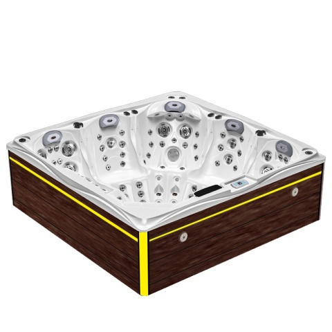 JACUZZI OGRODOWE WANNA SPA748 BIAŁA PERŁA OBUDOWA BRĄZOWA F21 230x230 CM