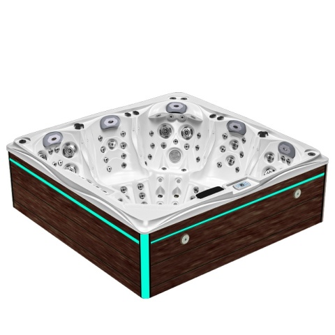 JACUZZI OGRODOWE WANNA SPA748 BIAŁA PERŁA OBUDOWA BRĄZOWA F21 230x230 CM