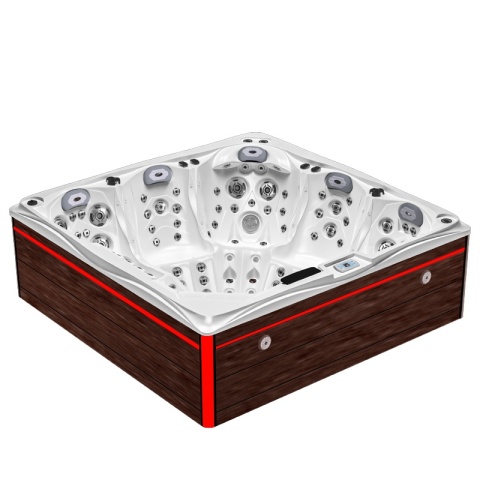JACUZZI OGRODOWE WANNA SPA748 BIAŁA PERŁA OBUDOWA BRĄZOWA F21 230x230 CM