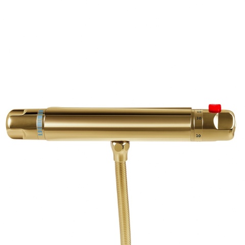 BATERIA PRYSZNICOWA Z TERMOSTATEM ŚCIENNA ŁAZIENKOWA NATRYSKOWA T201 ZŁOTA