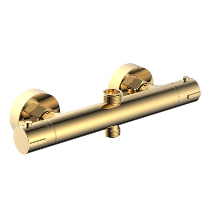 BATERIA PRYSZNICOWA Z TERMOSTATEM ŁAZIENKOWA ŚCIENNA ZESTAW T204-GL ZŁOTA