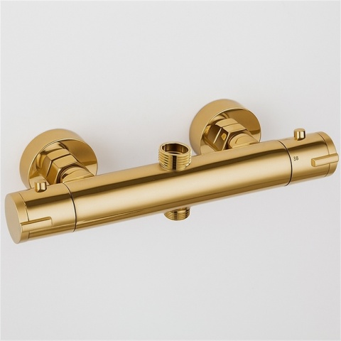 BATERIA PRYSZNICOWA Z TERMOSTATEM ŁAZIENKOWA ŚCIENNA ZESTAW T204-GL ZŁOTA