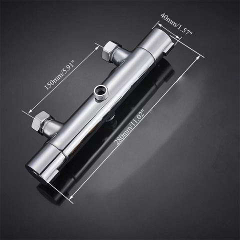 BATERIA PRYSZNICOWA Z TERMOSTATEM ŁAZIENKOWA ŚCIENNA ZESTAW T204A CHROM