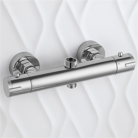 BATERIA PRYSZNICOWA Z TERMOSTATEM ŁAZIENKOWA ŚCIENNA ZESTAW T204A CHROM