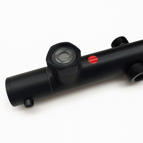 BATERIA PRYSZNICOWA Z TERMOSTATEM ŁAZIENKOWA ŚCIENNA ZESTAW T204B-BL CZARNA