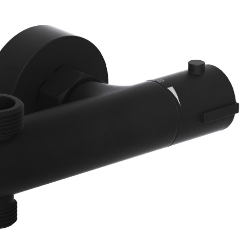 BATERIA PRYSZNICOWA Z TERMOSTATEM ŁAZIENKOWA ŚCIENNA ZESTAW T204B-BL CZARNA