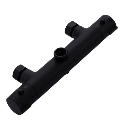 BATERIA PRYSZNICOWA Z TERMOSTATEM ŁAZIENKOWA ŚCIENNA ZESTAW T204B-BL CZARNA