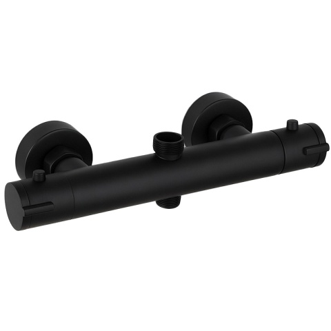 BATERIA PRYSZNICOWA Z TERMOSTATEM ŁAZIENKOWA ŚCIENNA ZESTAW T204B-BL CZARNA