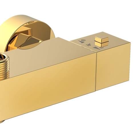 BATERIA PRYSZNICOWA Z TERMOSTATEM ŚCIENNA ŁAZIENKOWA T207-GL ZŁOTA