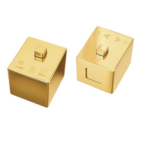 BATERIA PRYSZNICOWA Z TERMOSTATEM ŚCIENNA ŁAZIENKOWA T207-GL ZŁOTA