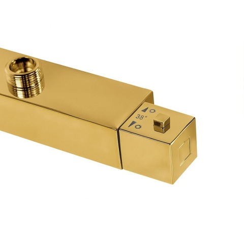 BATERIA PRYSZNICOWA Z TERMOSTATEM ŚCIENNA ŁAZIENKOWA T207-GL ZŁOTA