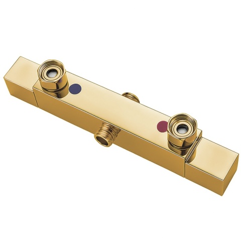 BATERIA PRYSZNICOWA Z TERMOSTATEM ŚCIENNA ŁAZIENKOWA T207-GL ZŁOTA