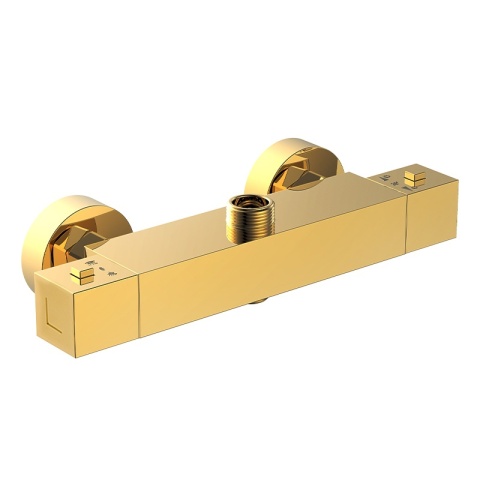 BATERIA PRYSZNICOWA Z TERMOSTATEM ŚCIENNA ŁAZIENKOWA T207-GL ZŁOTA