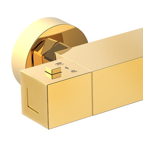 BATERIA PRYSZNICOWA Z TERMOSTATEM ŚCIENNA ŁAZIENKOWA T207-GL ZŁOTA