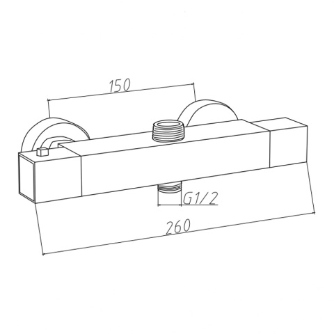 BATERIA PRYSZNICOWA Z TERMOSTATEM ŚCIENNA ŁAZIENKOWA T207B-BL CZARNA