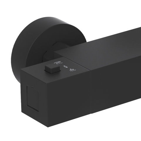 BATERIA PRYSZNICOWA Z TERMOSTATEM ŚCIENNA ŁAZIENKOWA T207B-BL CZARNA