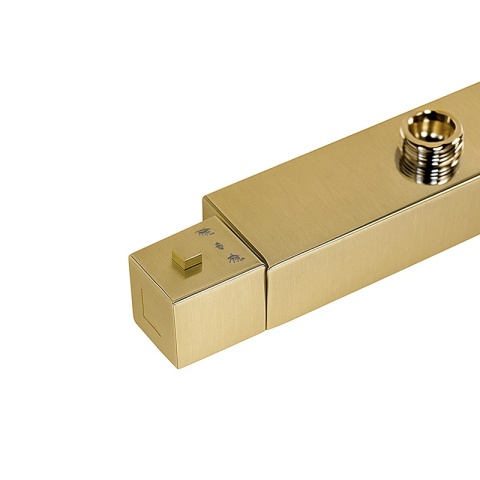 BATERIA PRYSZNICOWA Z TERMOSTATEM ŚCIENNA ŁAZIENKOWA ZŁOTA SZCZOTKOWANA