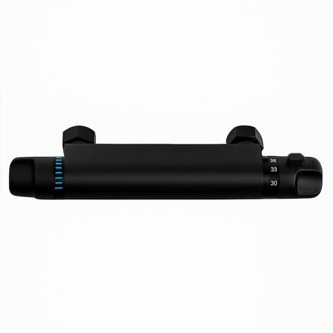 BATERIA PRYSZNICOWA Z TERMOSTATEM ŚCIENNA ŁAZIENKOWA NATRYSKOWA T201 CZARNA