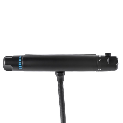 BATERIA PRYSZNICOWA Z TERMOSTATEM ŚCIENNA ŁAZIENKOWA NATRYSKOWA T201 CZARNA