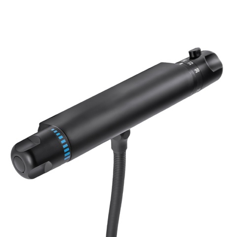 BATERIA PRYSZNICOWA Z TERMOSTATEM ŚCIENNA ŁAZIENKOWA NATRYSKOWA T201 CZARNA