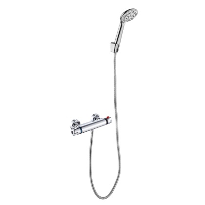 BATERIA PRYSZNICOWA Z TERMOSTATEM ŚCIENNA ŁAZIENKOWA NATRYSKOWA T201 CHROM