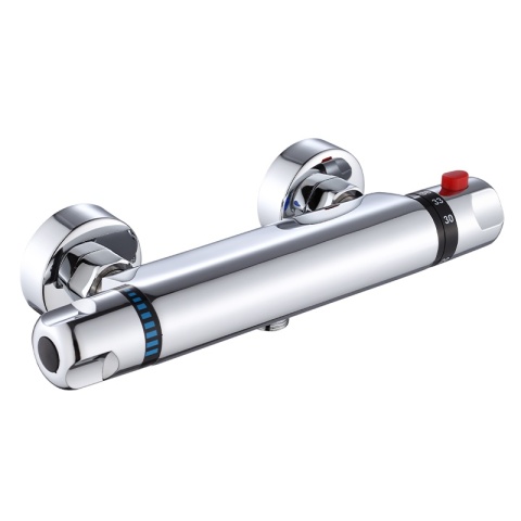 BATERIA PRYSZNICOWA Z TERMOSTATEM ŚCIENNA ŁAZIENKOWA NATRYSKOWA T201 CHROM