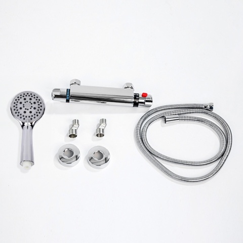 BATERIA PRYSZNICOWA Z TERMOSTATEM ŚCIENNA ŁAZIENKOWA NATRYSKOWA T201 CHROM