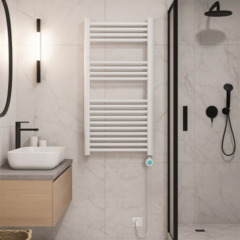 GRZEJNIK ŁAZIENKOWY ELEKTRYCZNY ENERGOOSZCZĘDNY DRABINKA 250W BIAŁY