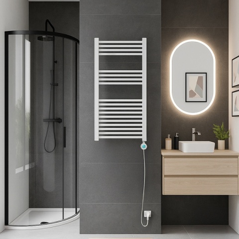 GRZEJNIK ŁAZIENKOWY ELEKTRYCZNY ENERGOOSZCZĘDNY DRABINKA 250W BIAŁY