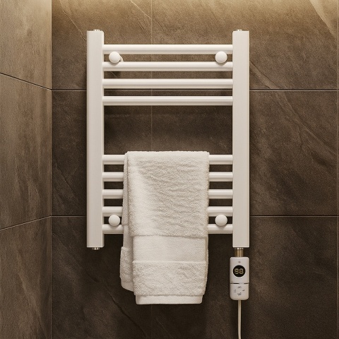 GRZEJNIK ŁAZIENKOWY ELEKTRYCZNY ENERGOOSZCZĘDNY DRABINKA 300W MANAM BIAŁY