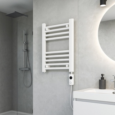 GRZEJNIK ŁAZIENKOWY ELEKTRYCZNY ENERGOOSZCZĘDNY DRABINKA 300W MANAM BIAŁY