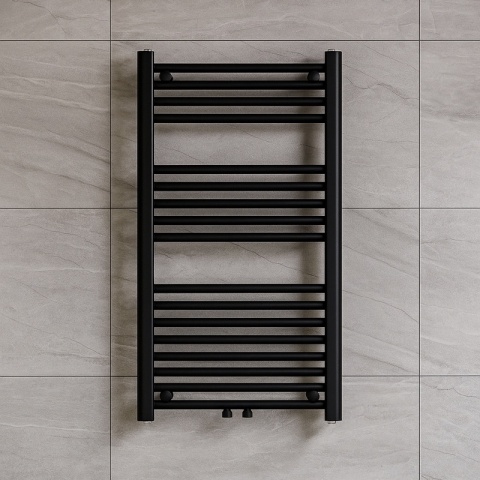 GRZEJNIK ŁAZIENKOWY ŚCIENNY PIONOWY WODNY DRABINKA 90x50 CORSO-BL-2 CZARNY