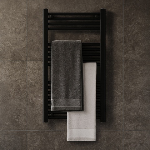 GRZEJNIK ŁAZIENKOWY ŚCIENNY PIONOWY WODNY DRABINKA 90x50 CORSO-BL-2 CZARNY