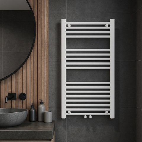 GRZEJNIK ŁAZIENKOWY ŚCIENNY PIONOWY WODNY DRABINKA 90x50 CORSO-WH-2 BIAŁY