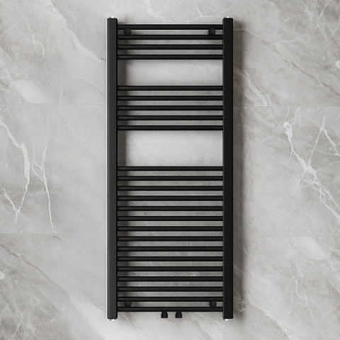 GRZEJNIK ŁAZIENKOWY ŚCIENNY PIONOWY WODNY DRABINKA 120x50 GAMA-BL-2 CZARNY