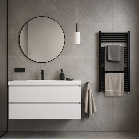 GRZEJNIK ŁAZIENKOWY ŚCIENNY PIONOWY WODNY DRABINKA 120x60 CORSO-BL-1 CZARNY