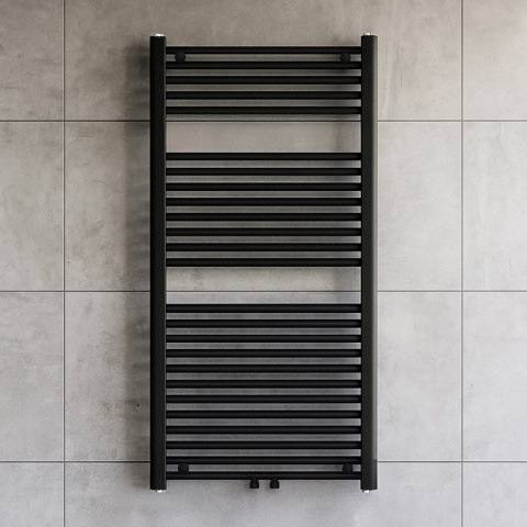 GRZEJNIK ŁAZIENKOWY ŚCIENNY PIONOWY WODNY DRABINKA 120x60 CORSO-BL-1 CZARNY