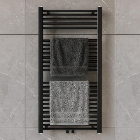 GRZEJNIK ŁAZIENKOWY ŚCIENNY PIONOWY WODNY DRABINKA 120x60 CORSO-BL-1 CZARNY