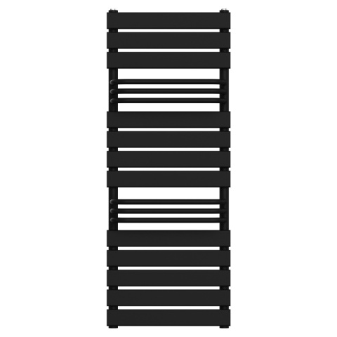 GRZEJNIK ŁAZIENKOWY ŚCIENNY PIONOWY WODNY DRABINKA 128x50 FUEGO-BL CZARNY