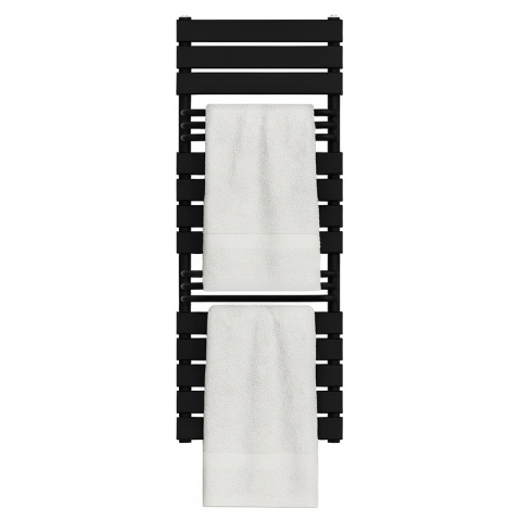 GRZEJNIK ŁAZIENKOWY ŚCIENNY PIONOWY WODNY DRABINKA 128x50 FUEGO-BL CZARNY