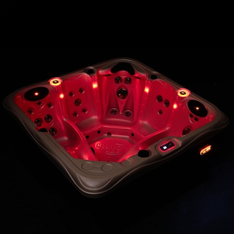 JACUZZI OGRODOWE WANNA SPA752 CAPPUCINNO OBUDOWA SZARA 200x200 CM