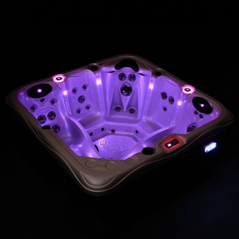 JACUZZI OGRODOWE WANNA SPA752 CZARNA FALA OBUDOWA ANTRACYT 200x200 CM