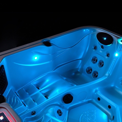 JACUZZI OGRODOWE WANNA SPA752 CZARNA FALA OBUDOWA ANTRACYT 200x200 CM