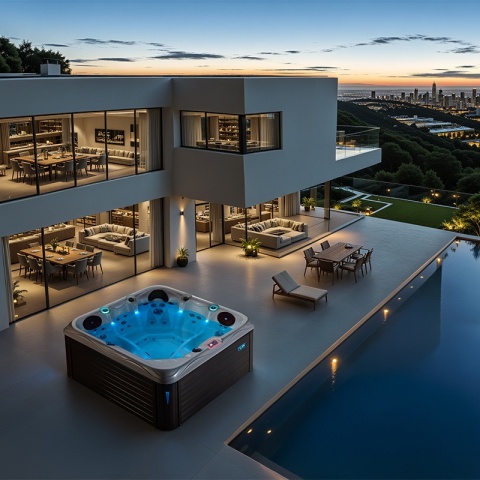 JACUZZI OGRODOWE WANNA SPA752 MAGMA GOLD OBUDOWA ANTRACYT 200x200 CM