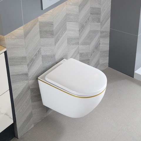 MISKA WC WISZĄCA TORNADO MIZU-WH-GL-TR-02 BIAŁA DESKA WOLNOOPADAJĄCA DUROPLAST